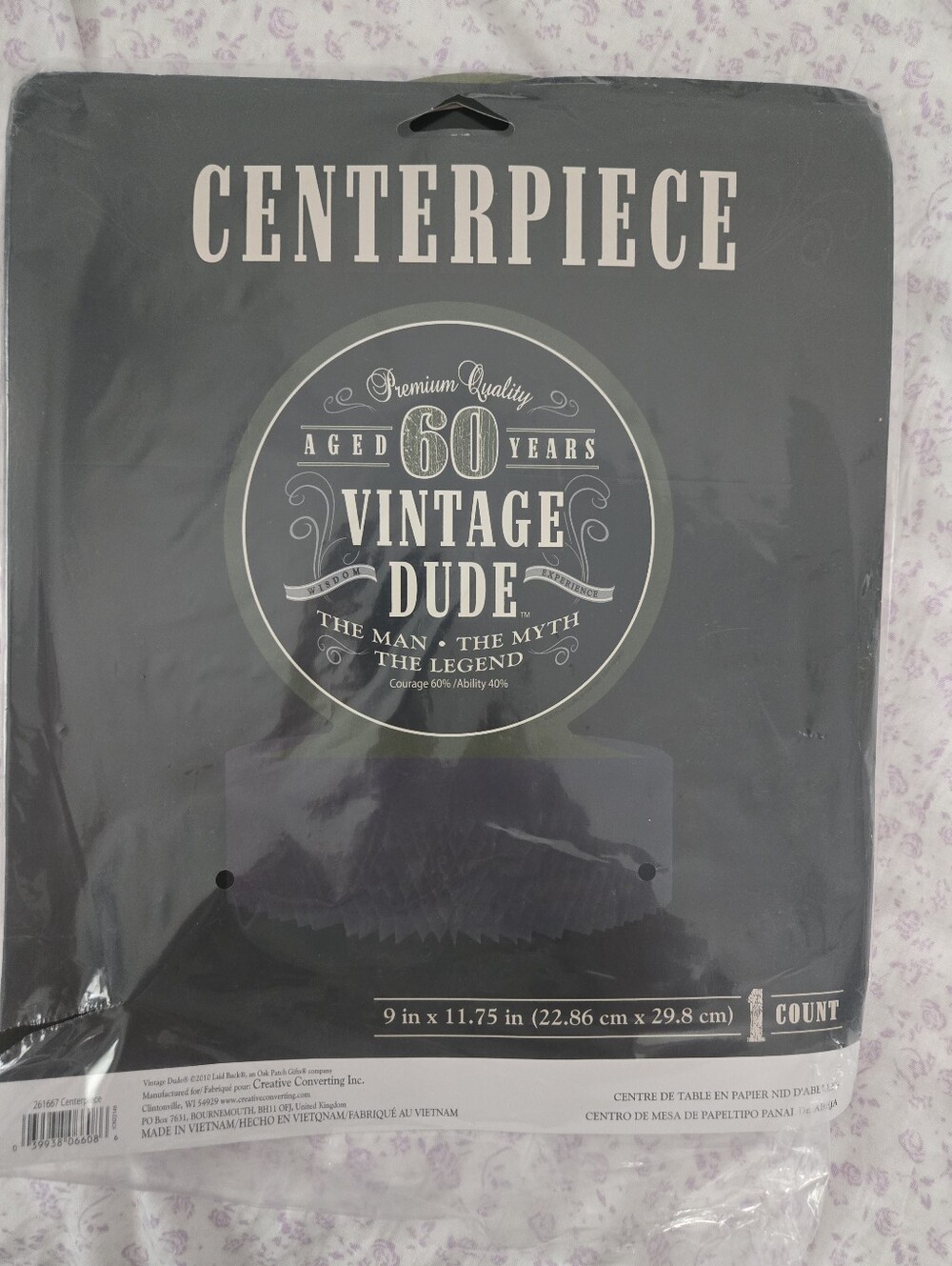 Vintage 60 Years Round Table Sign - Black & Gold